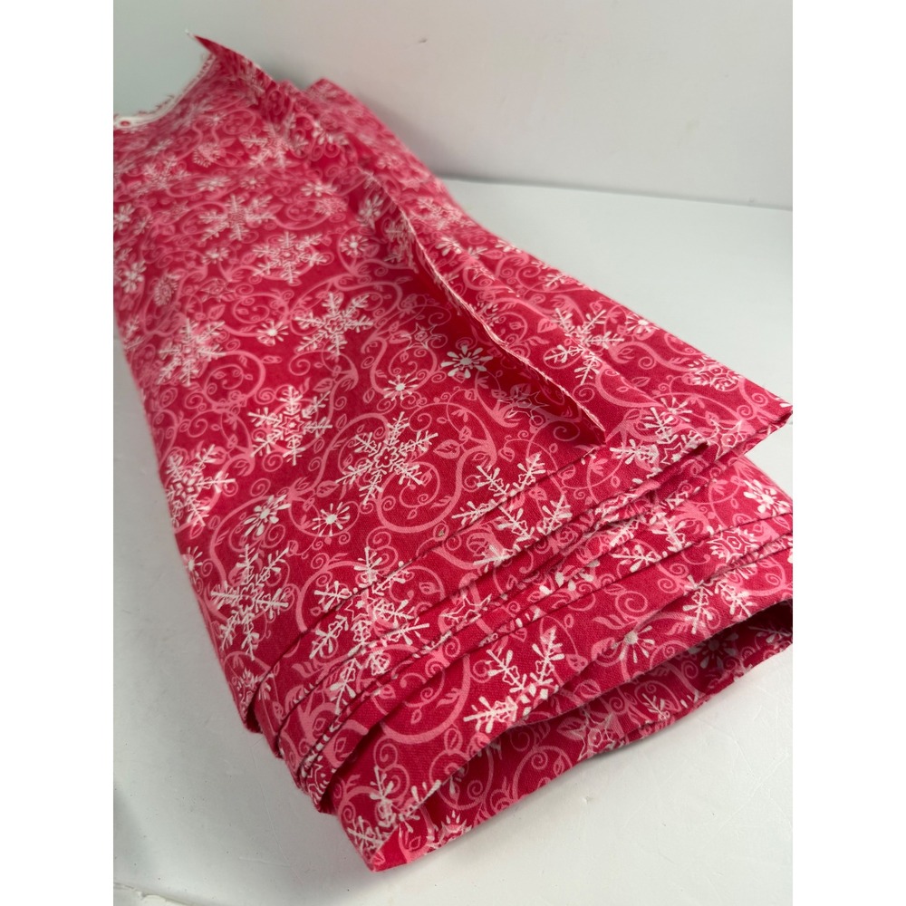 Snuggle Flannel Scroll Snowflake Pink White Fabric 1 Yards 42 Inch 1103-2109